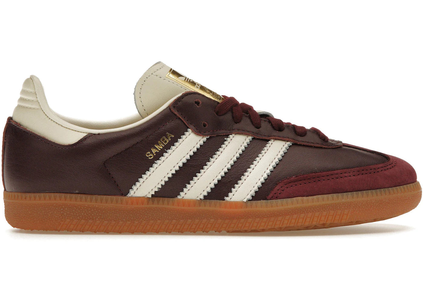 Adidas Samba Og Maroon Gold Metallic Womens