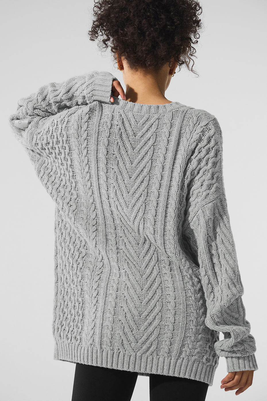 ALO Yoga Women'S Cable Knit Crew Neck Sweater