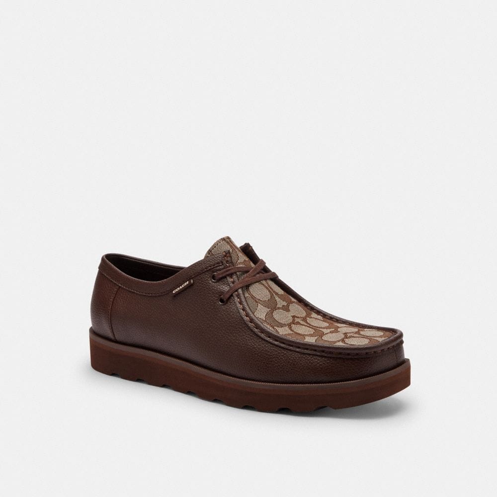 Men's Coach Chukka Shoe With Signature Canvas Oak Maple