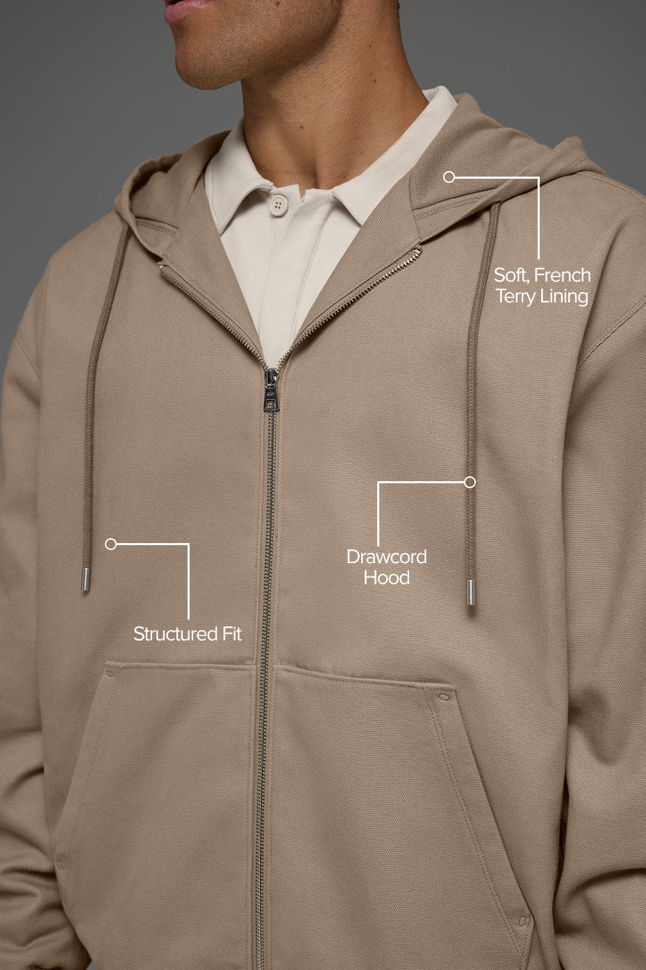 ALO Yoga Cotton Canvas Full Zip Hoodie