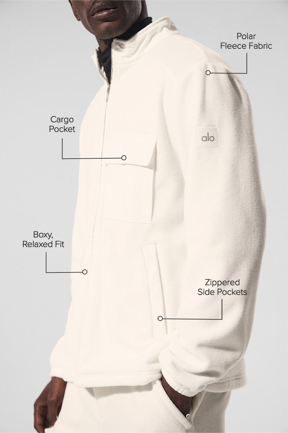 ALO Yoga Polar Fleece Ridge Full Zip Jacket