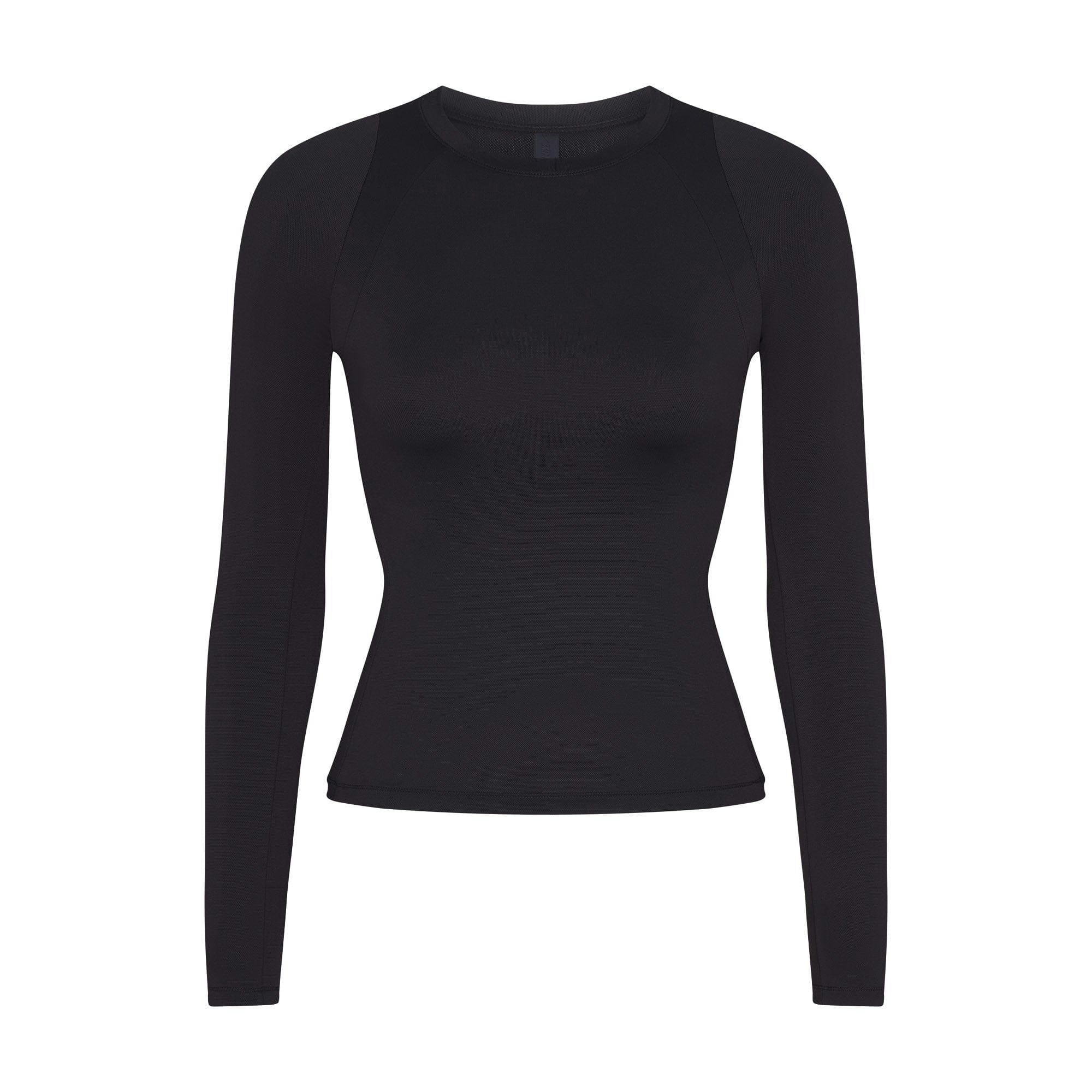 Skims Nikeskims Airy Long Sleeve Crew Neck Top Obsidian