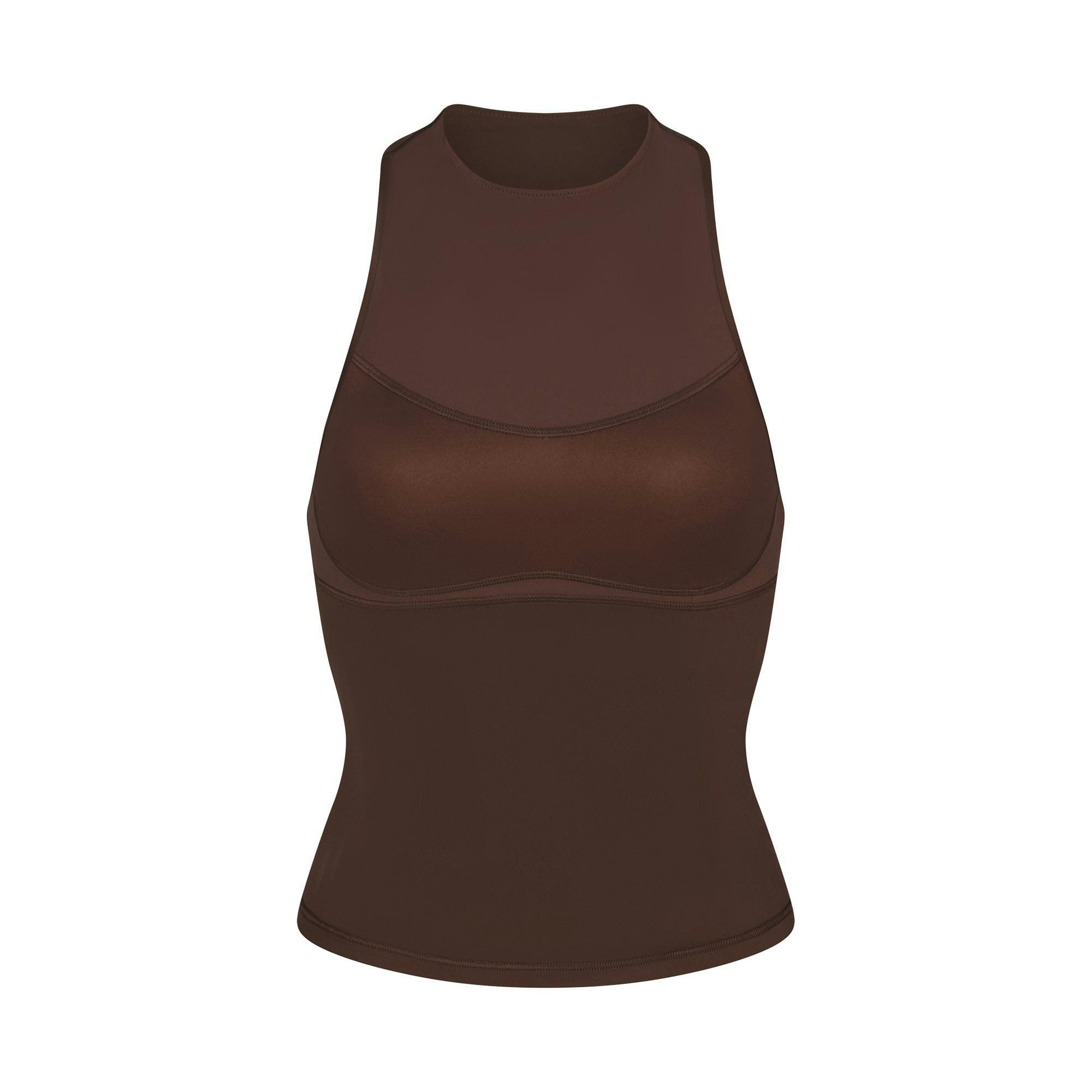 Skims Nikeskims Matte Mock Neck Racer Tank Dark Sepia