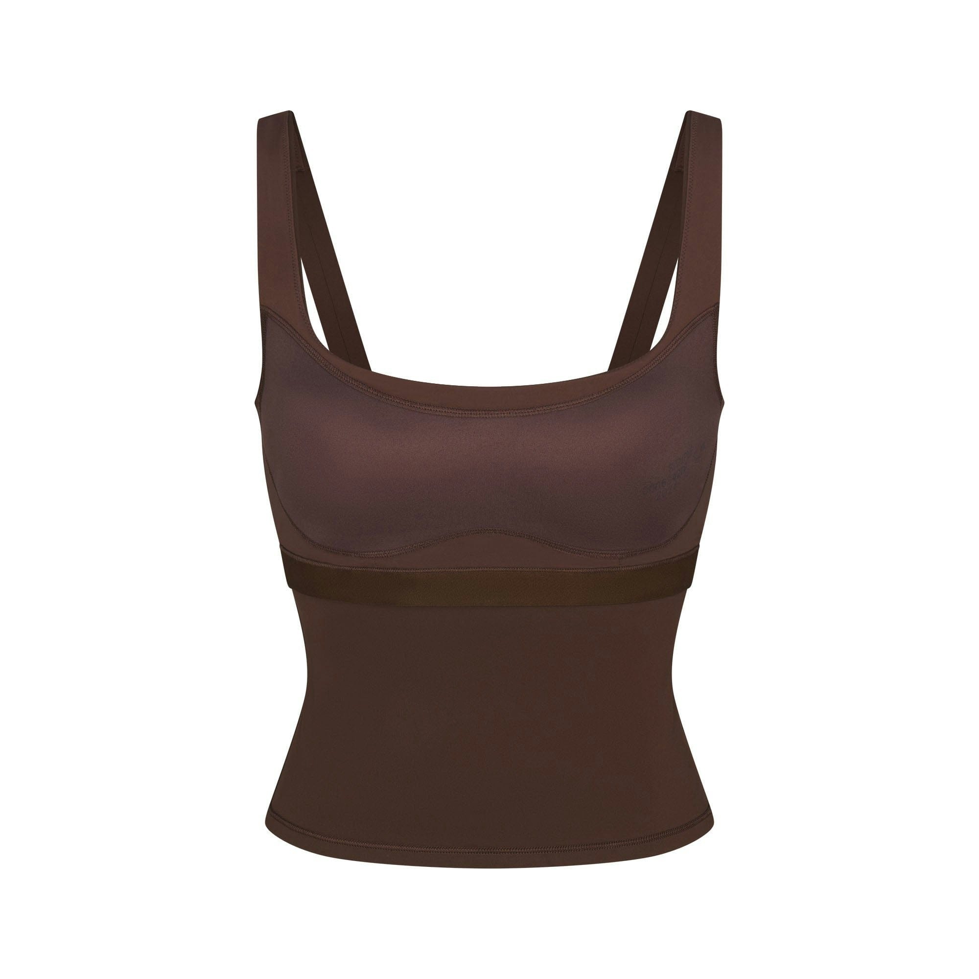 Skims Nikeskims Matte Square Neck Tank Dark Sepia