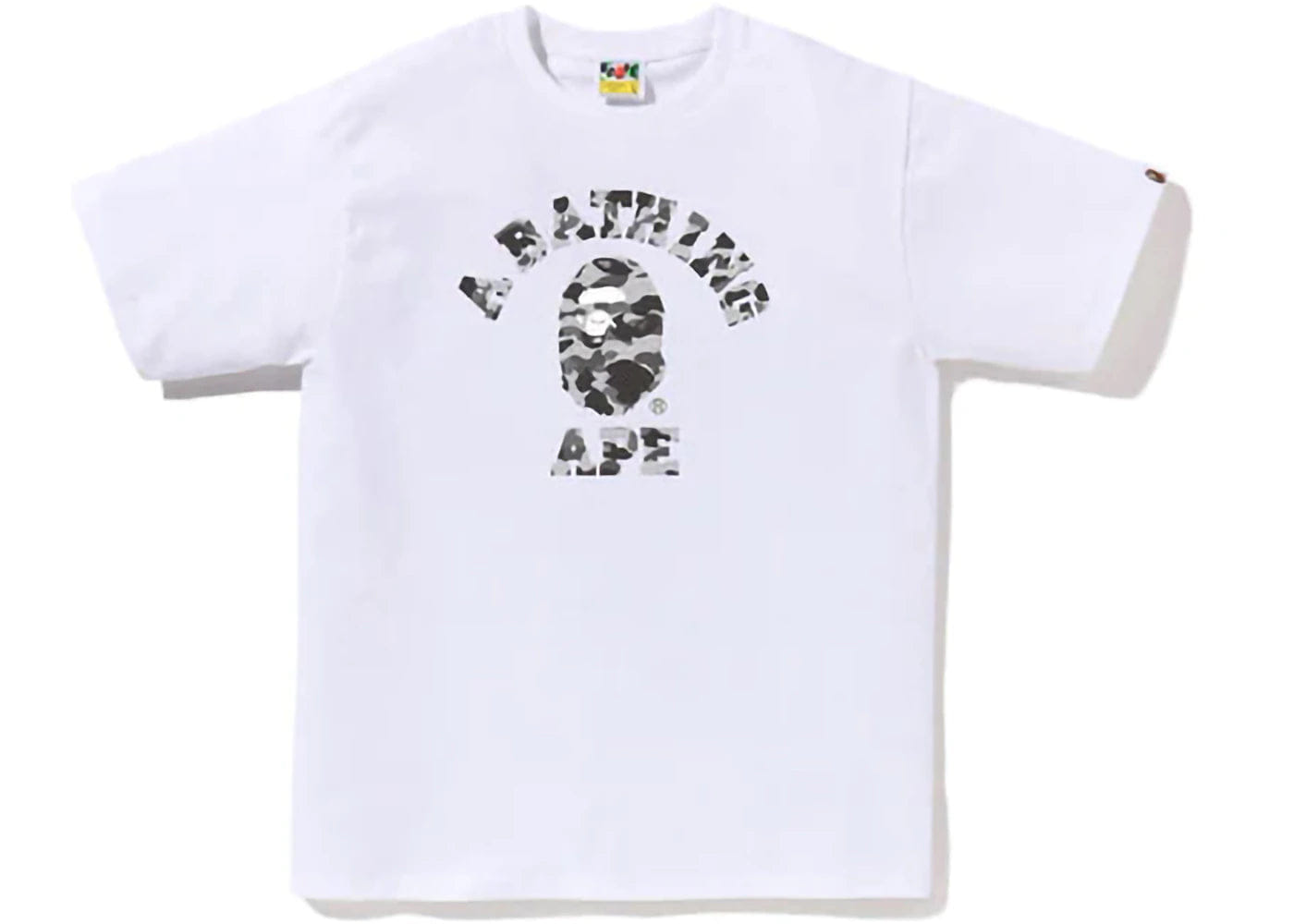 BAPE Heather Gray Camo College T-Shirt White