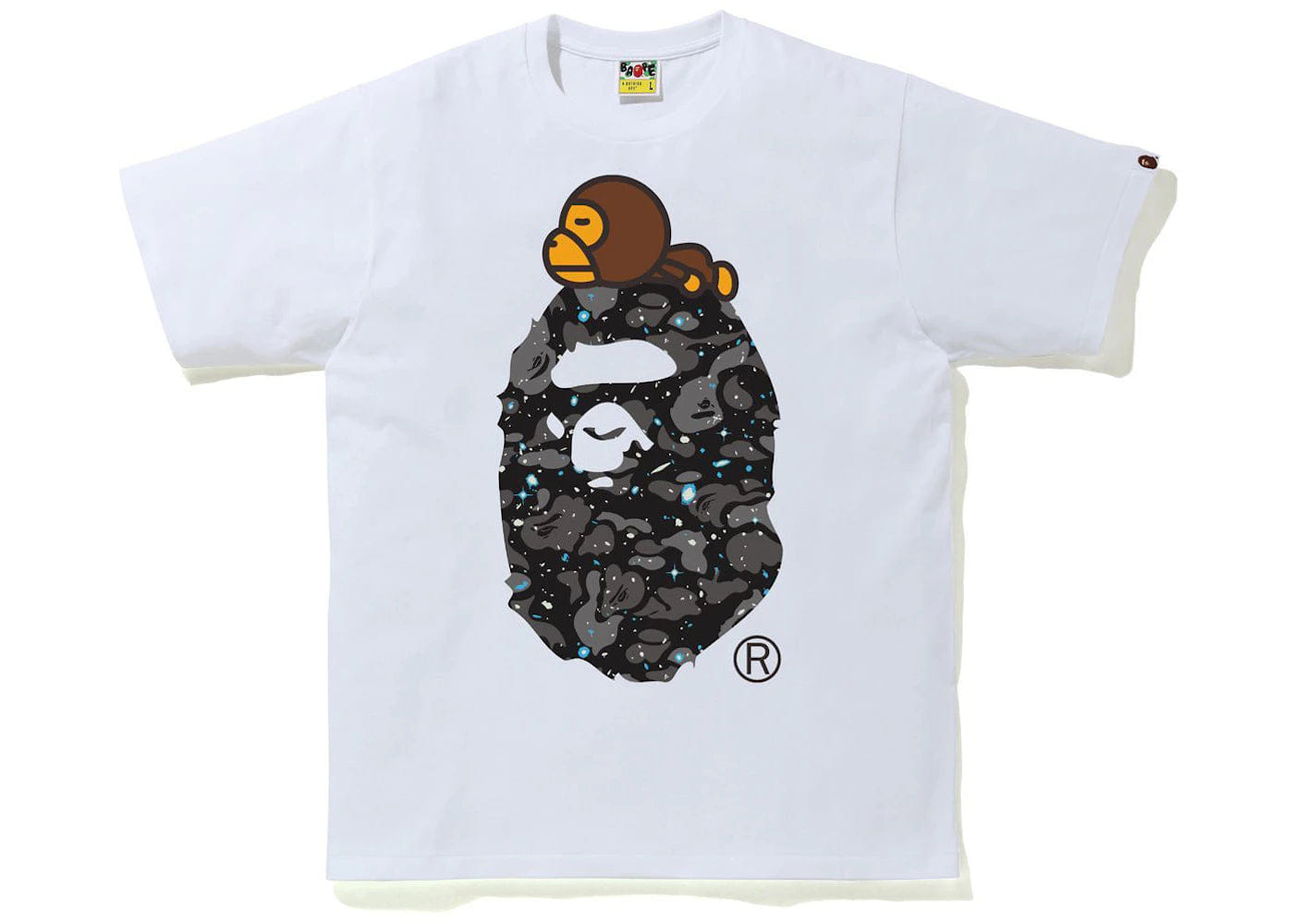 BAPE Space Camo Milo On Big Ape T-Shirt (Fw21) White
