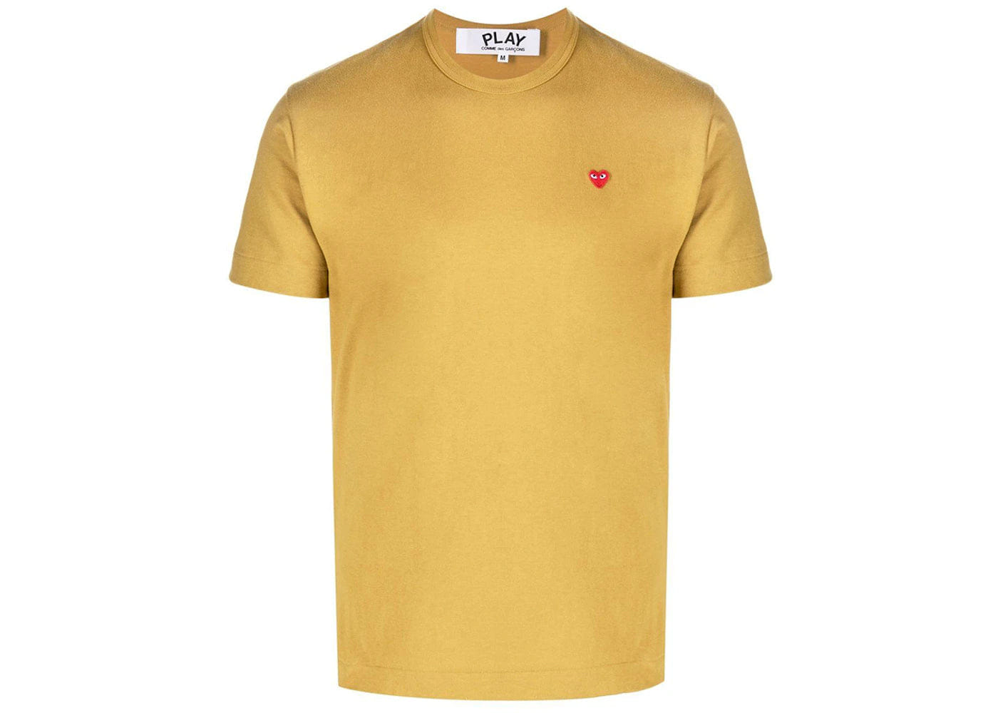 Comme Des Garcons Play Logo Patch Short - Sleeve T-Shirt Yellow/Red