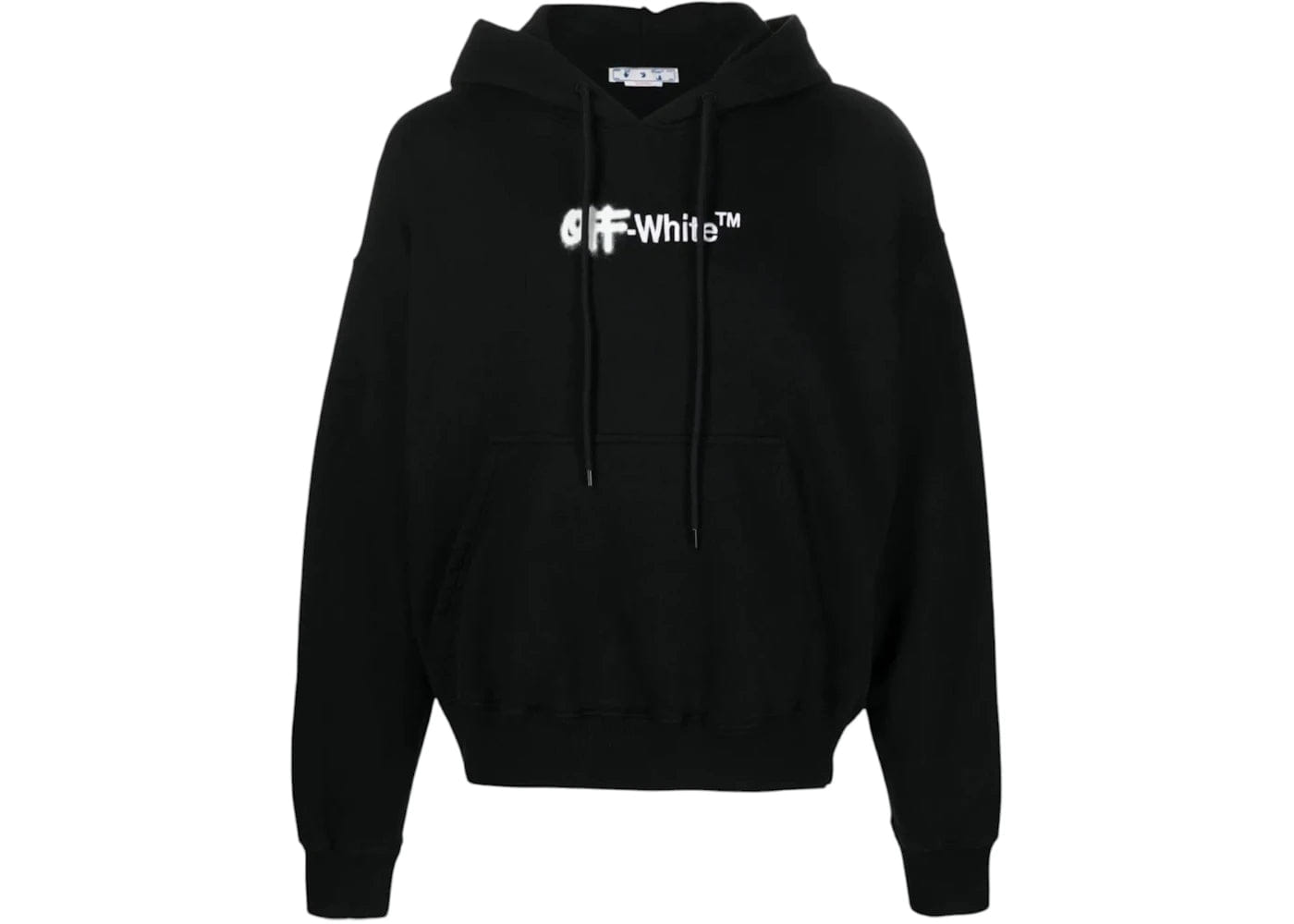 Off - White Spray Helvetica Skate Fit Hoodie Black