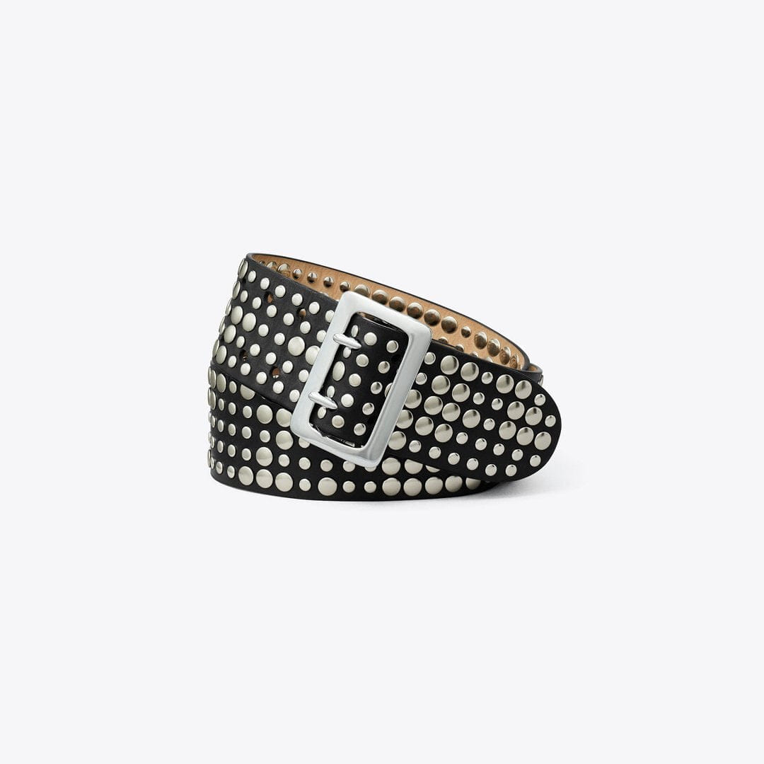 Tory Burch 2" Studded Belt Black