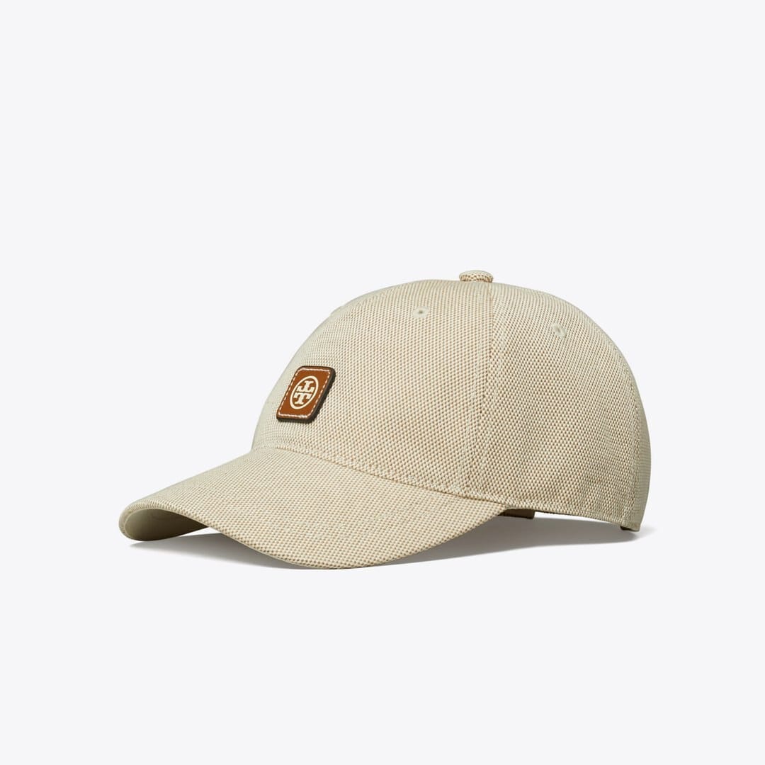 Tory Burch Canvas Logo Cap NATURAL BROWN