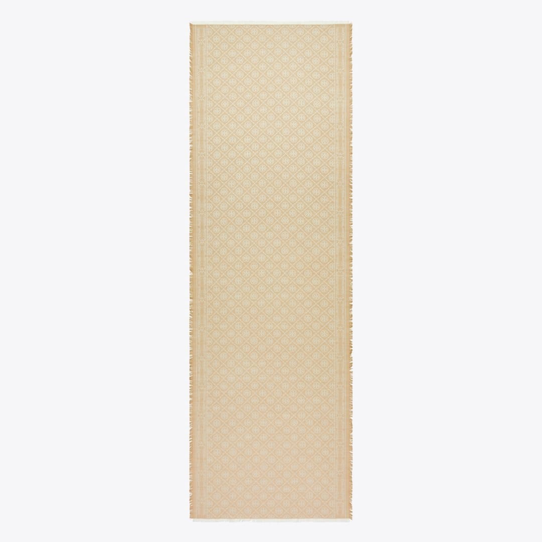 Tory Burch T Monogram Jacquard Oblong Scarf Fresh Clay