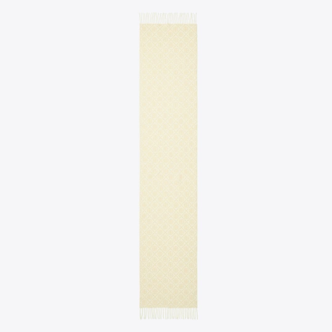 Tory Burch T Monogram Oblong Scarf Ivory