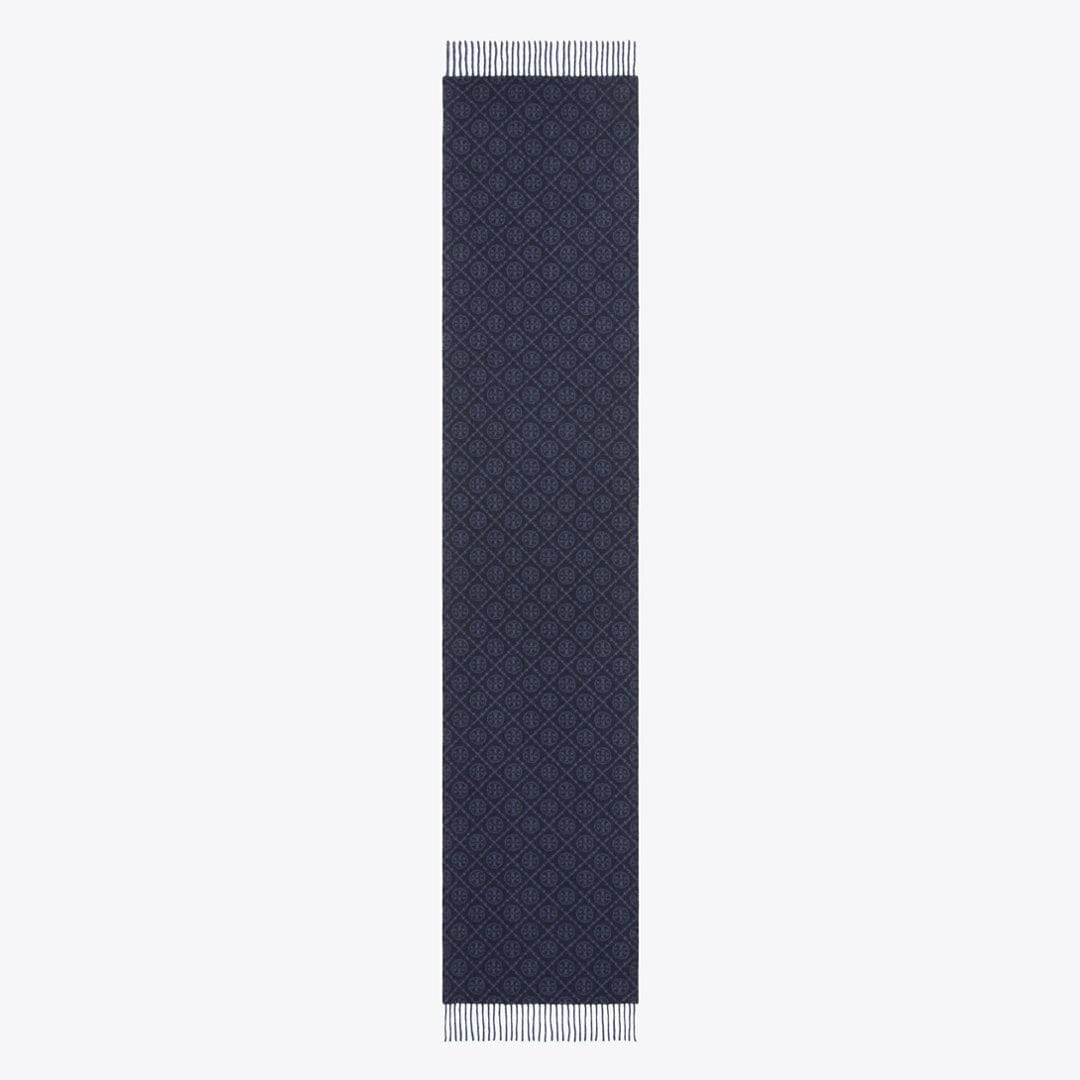 Tory Burch T Monogram Oblong Scarf Tory Navy