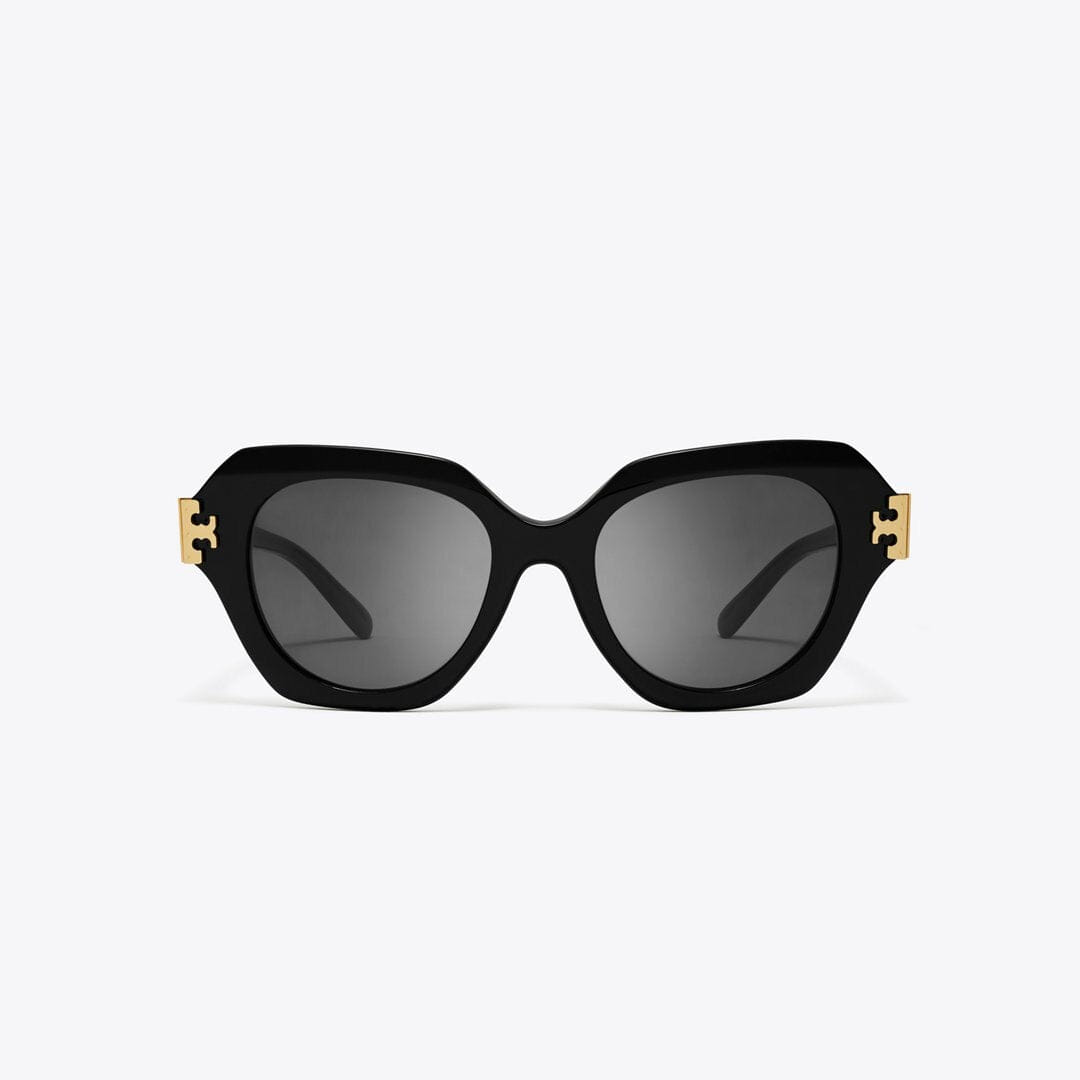 Tory Burch Eleanor Cat - Eye Sunglasses BLACK/DARK GREY