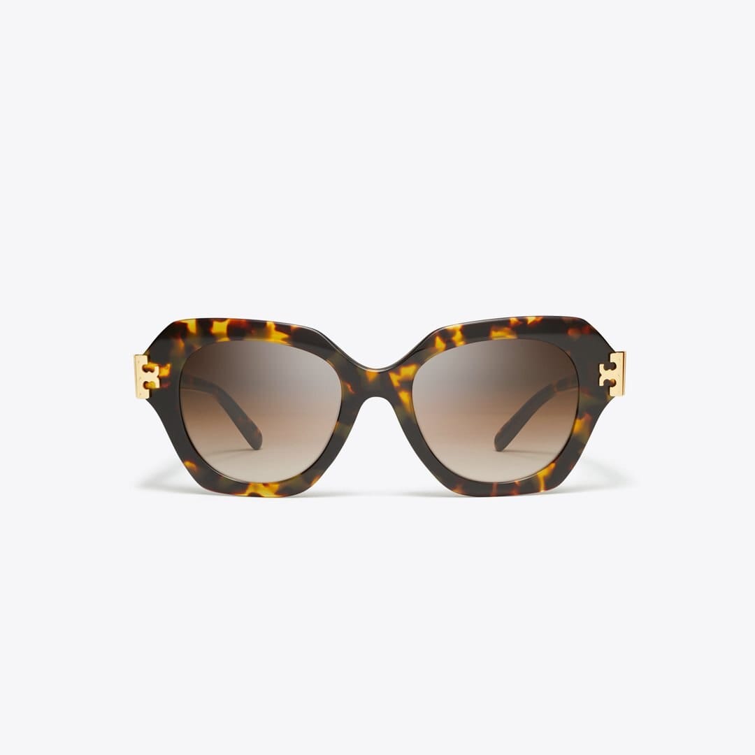 Tory Burch Eleanor Cat - Eye Sunglasses DARK TORTOISE/BROWN GRADIENT