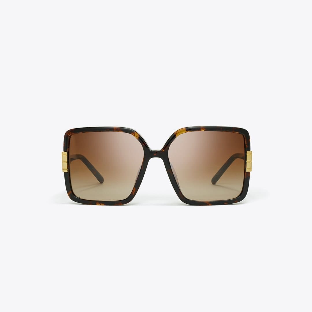 Tory Burch Eleanor Oversized Square Sunglasses TORTOISE/LIGHT BROWN GRADIENT