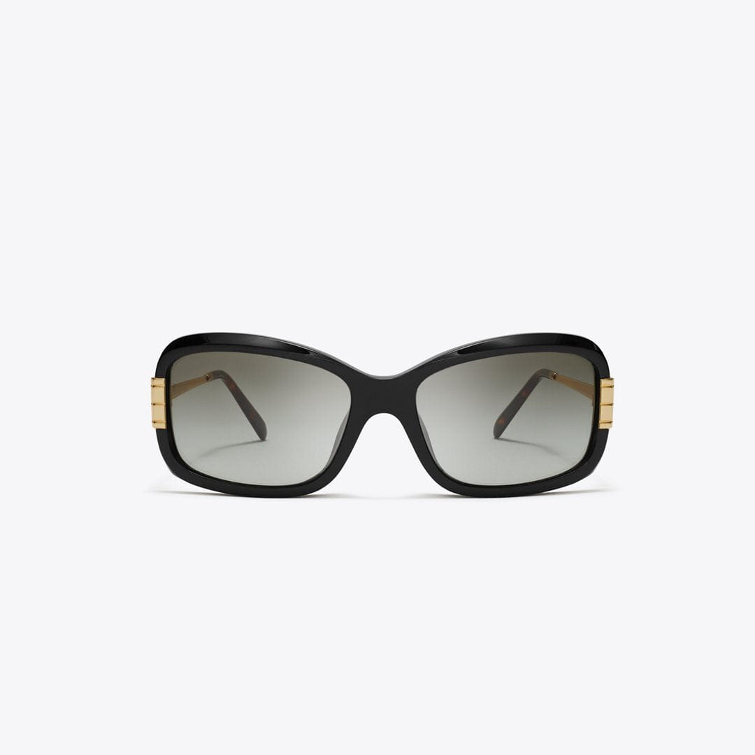 Tory Burch Eleanor Rectangle Sunglasses BLACK/GREY GRADIENT