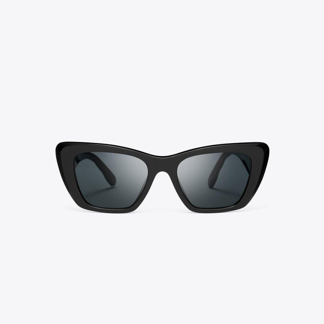 Tory Burch Kira Cat - Eye Sunglasses BLACK/DARK GREY