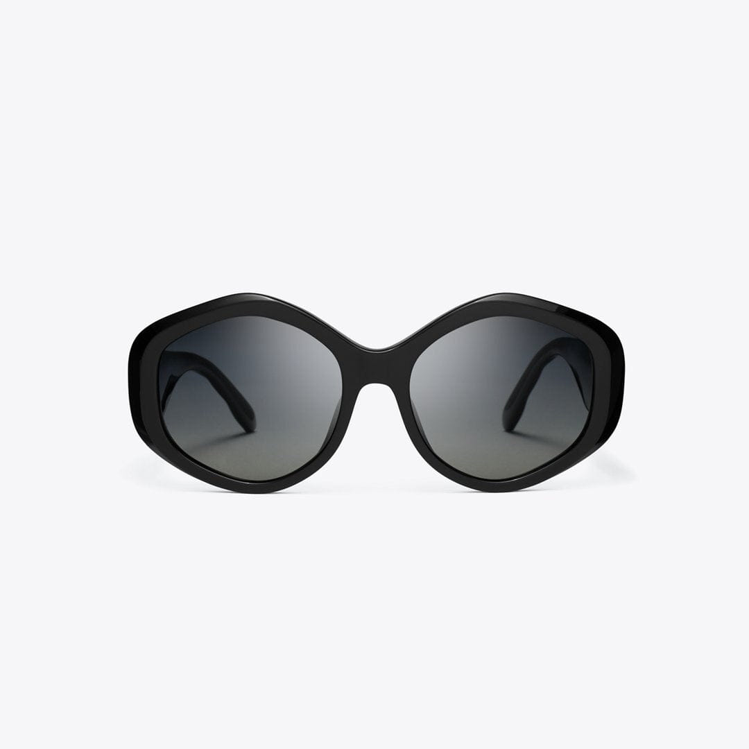 Tory Burch Kira Geometric Sunglasses BLACK/GREY GRADIENT POLAR