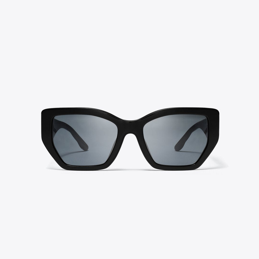 Tory Burch Kira Oversized Geometric Sunglasses BLACK/SOLID GREY