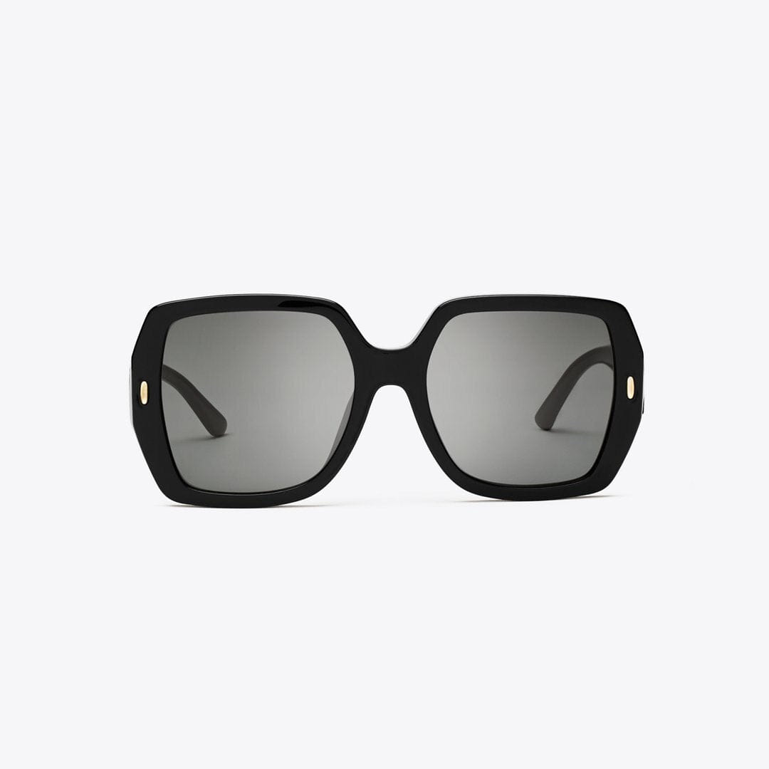 Tory Burch Miller Oversized Square Sunglasses BLACK/SOLID GREY