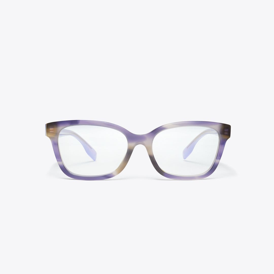 Tory Burch Miller Square Eyeglasses PURPLE STRIATED/PURPLE