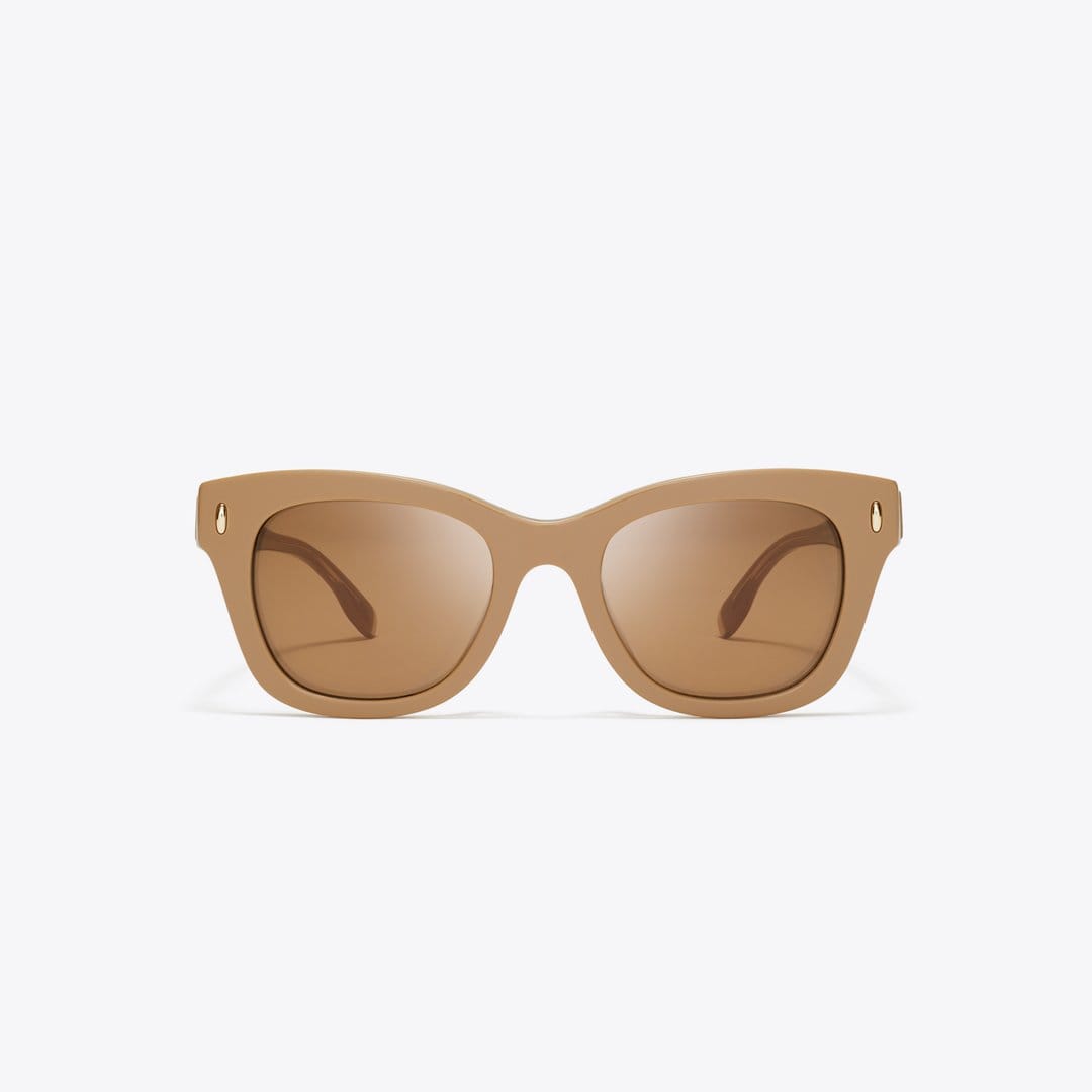 Tory Burch Miller Wayfarer Sunglasses TAN/BROWN BACK MIRROR