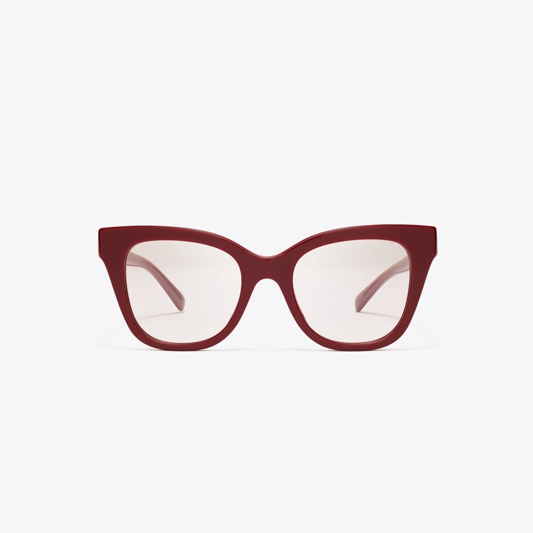 Tory Burch Pierced Oversized Cat - Eye Eyeglasses RED BERRY