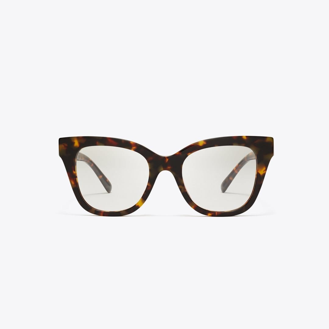 Tory Burch Pierced Oversized Cat - Eye Eyeglasses DARK TORTOISE