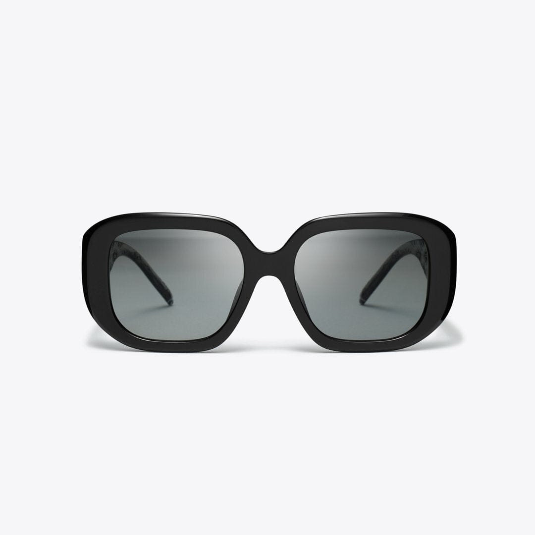 Tory Burch T Monogram Geometric Sunglasses BLACK/GREY GRADIENT