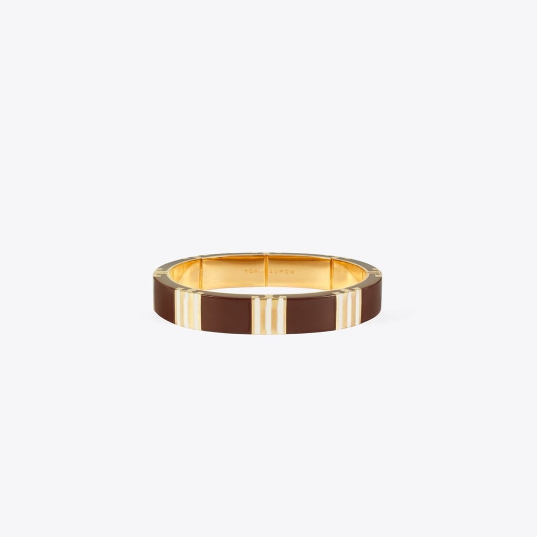 Tory Burch Icon Enamel Bracelet Tory Gold / Burgundy / Pink