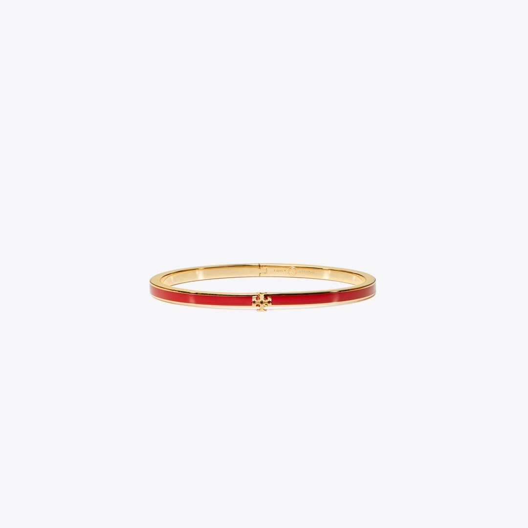 Tory Burch Icon Thin Enamel Bracelet Tory Gold / Red