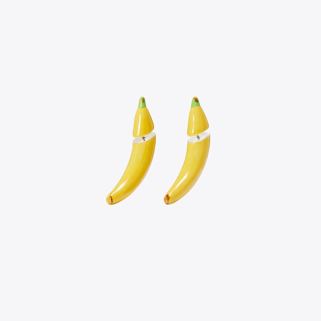 Tory Burch Curiosity Banana Earrings Yellow