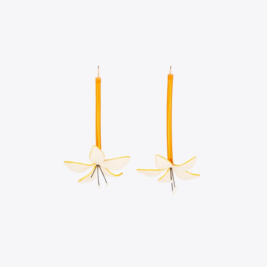 Tory Burch Curiosity Flower Earrings White