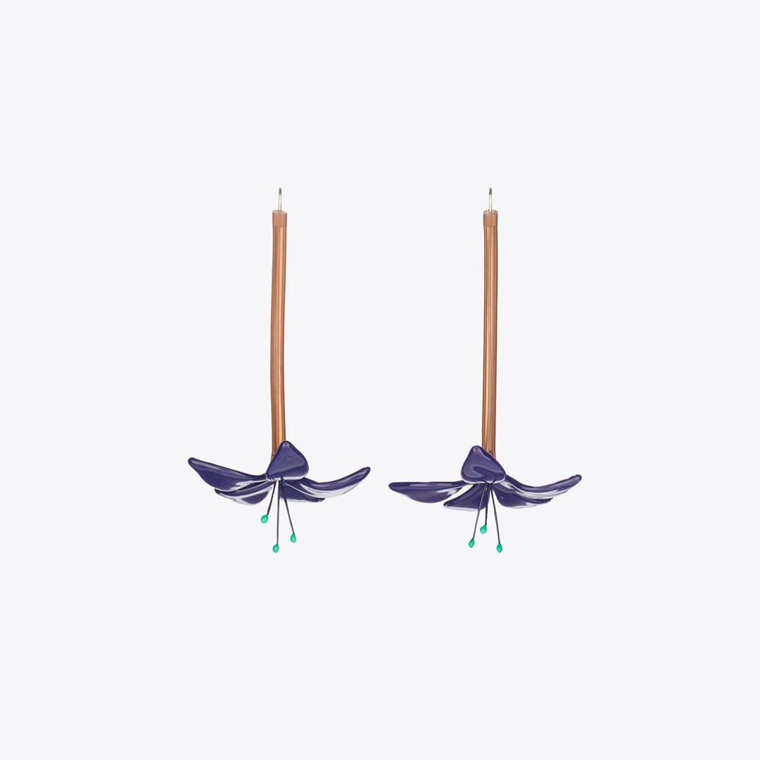 Tory Burch Curiosity Flower Earrings Navy