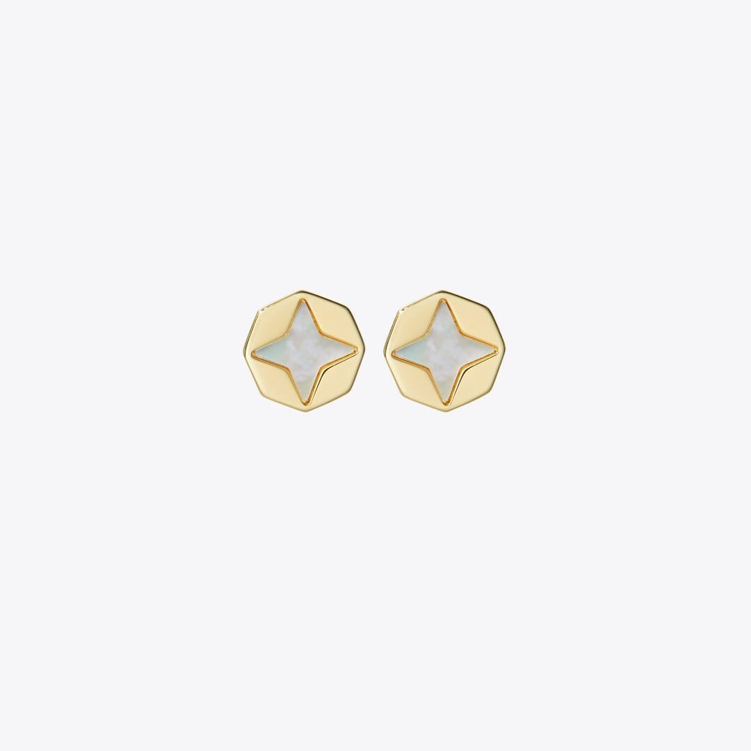 Tory Burch Forget Me Not Stud Earrings Tory Gold / Mother of Pearl