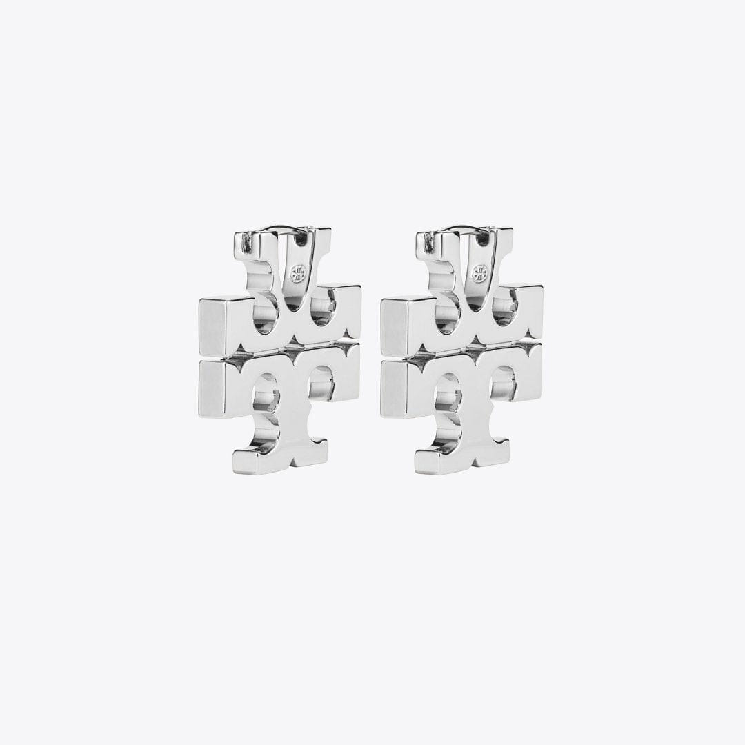 Tory Burch Icon Hoop Earrings Light Silver