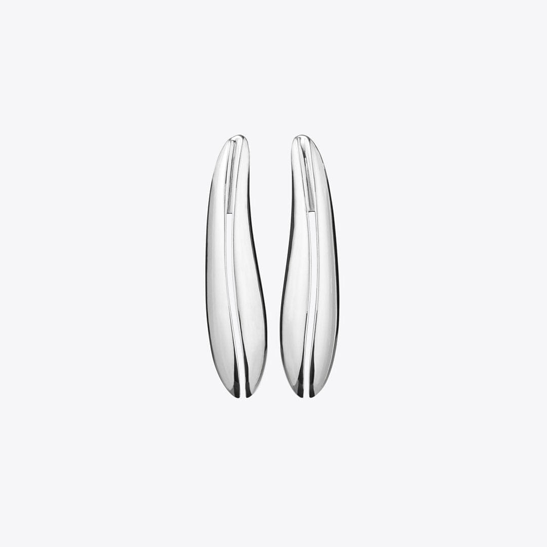 Tory Burch Pierced Elongated Earrings Light Silver