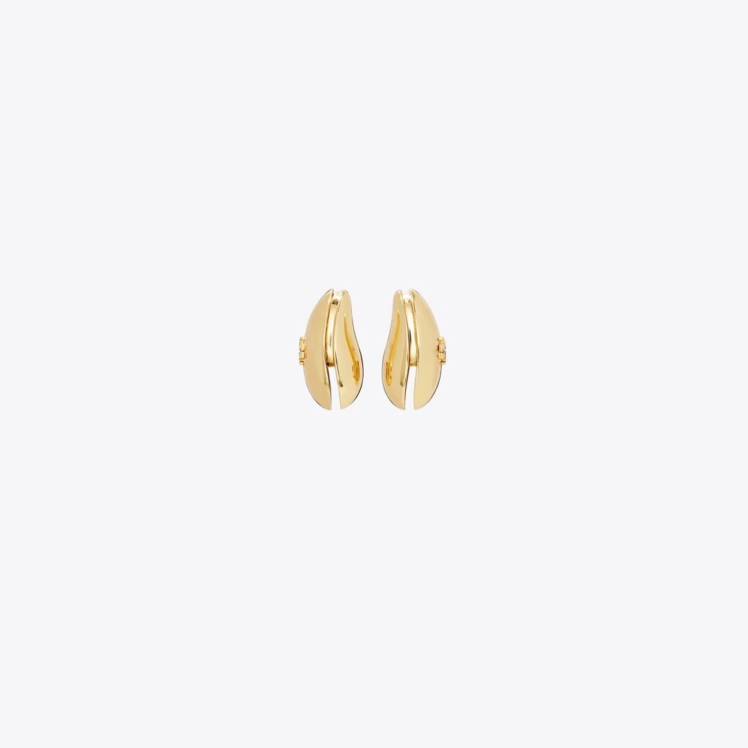 Tory Burch Small Pierced Earrings Light Brass