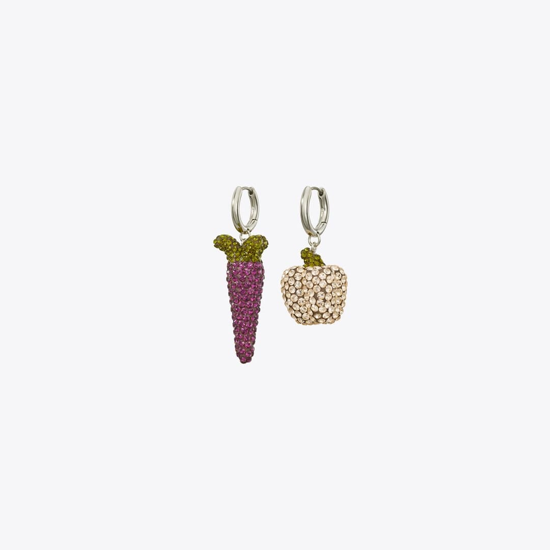 Tory Burch Curiosity Vegetable Earrings Pink / Purple
