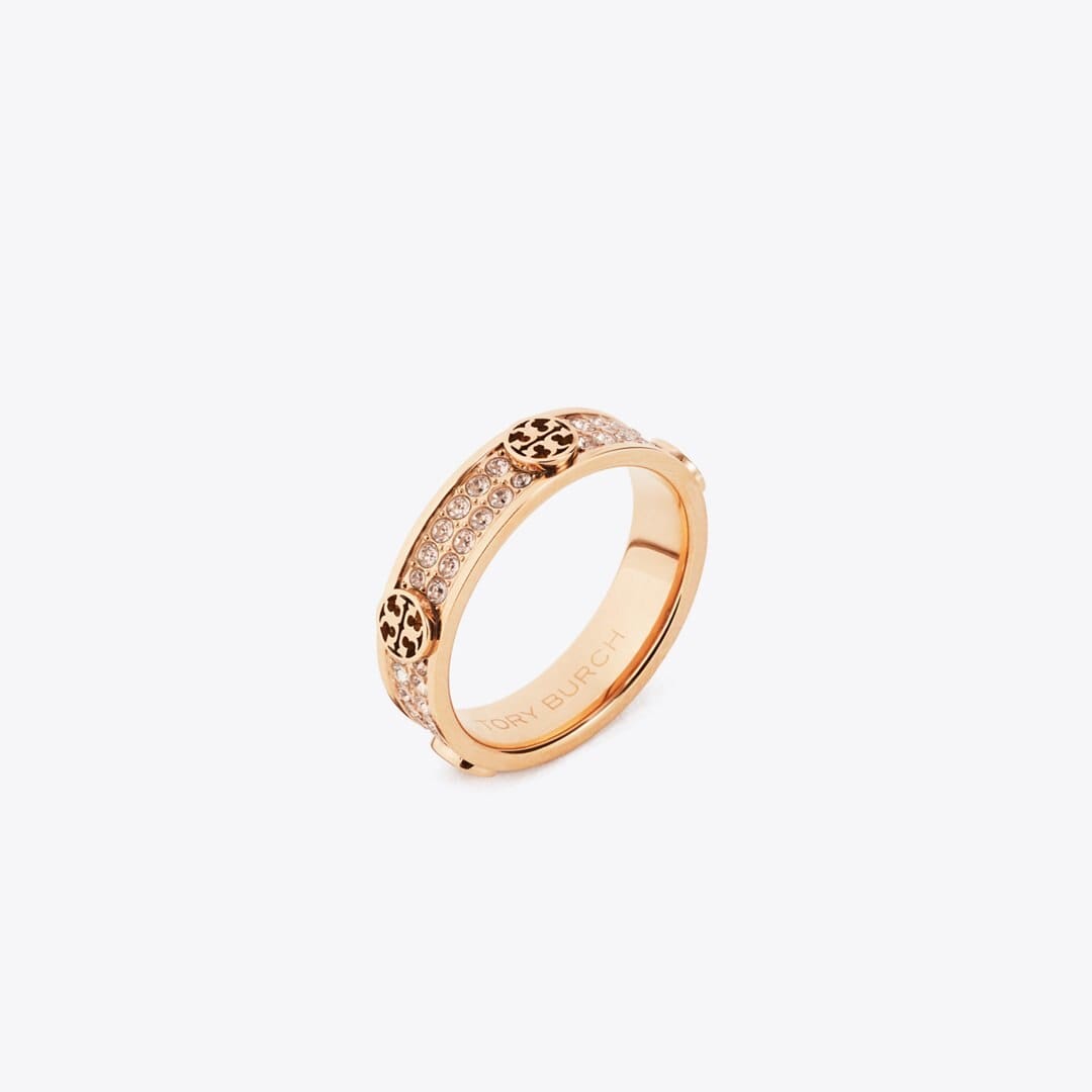 Tory Burch Icon Pav Ring Rose Gold / Pink
