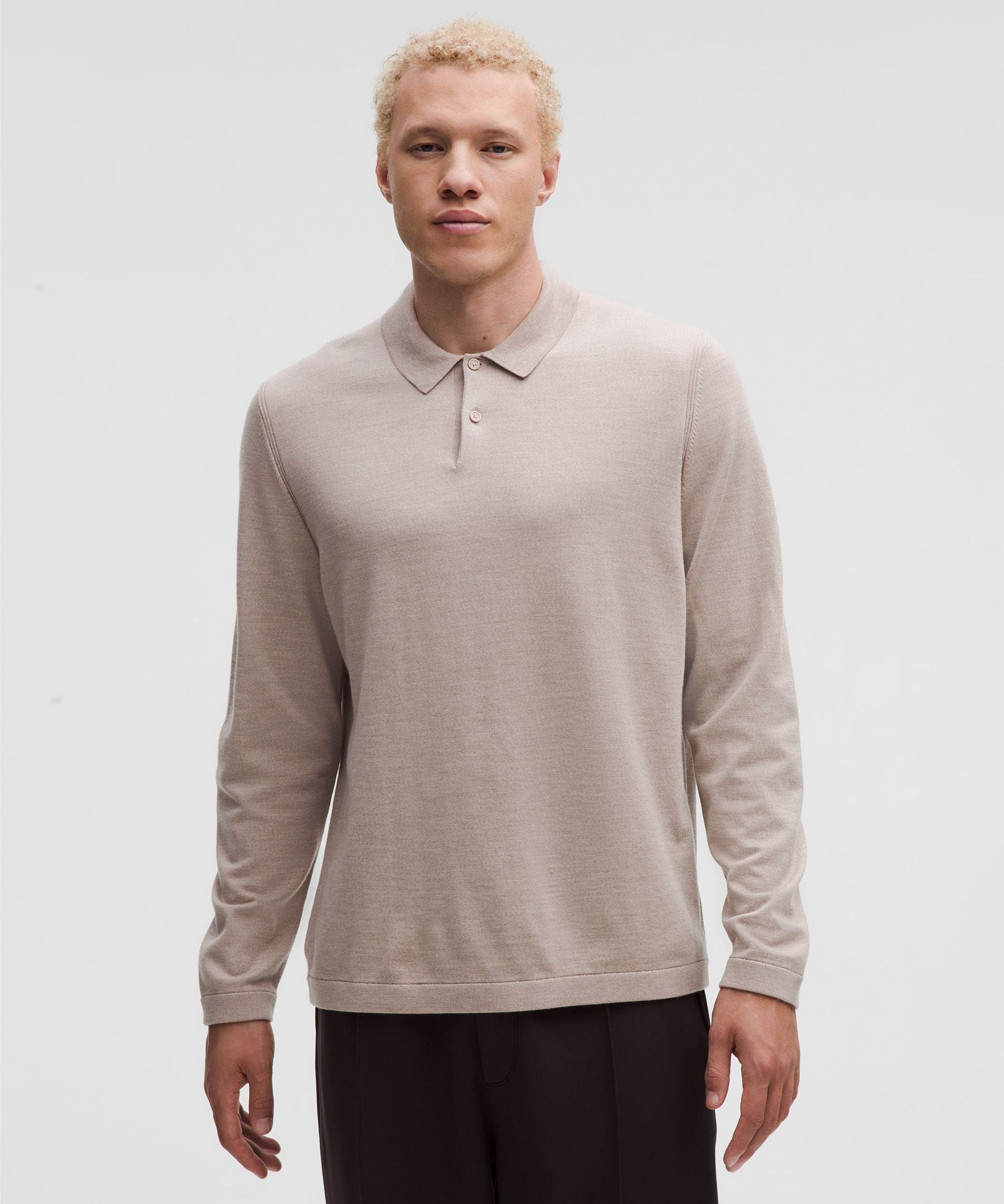 Lululemon New Venture Long - Sleeve Knit Polo Shirt