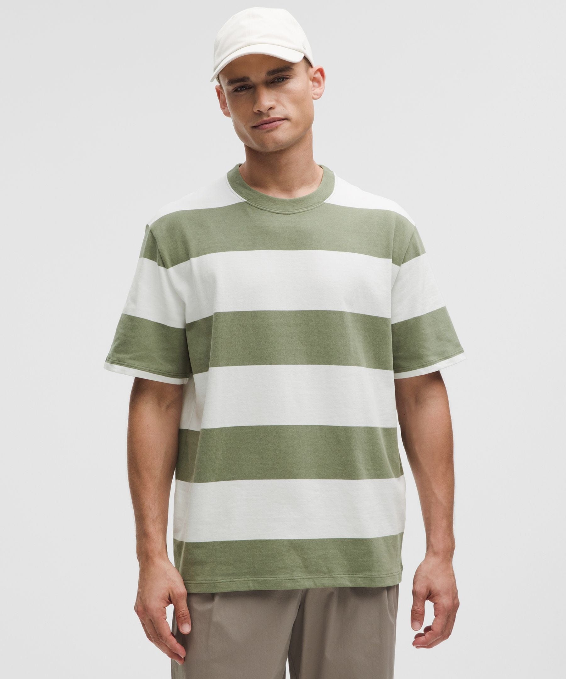 Lululemon Heavyweight Cotton Jersey T - Shirt *Stripe