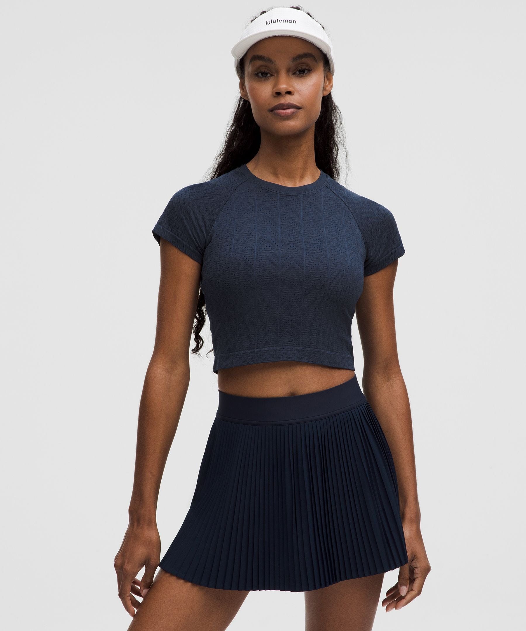 Lululemon Women's Swiftly Pointelle Cropped Short - Sleeve Shirt