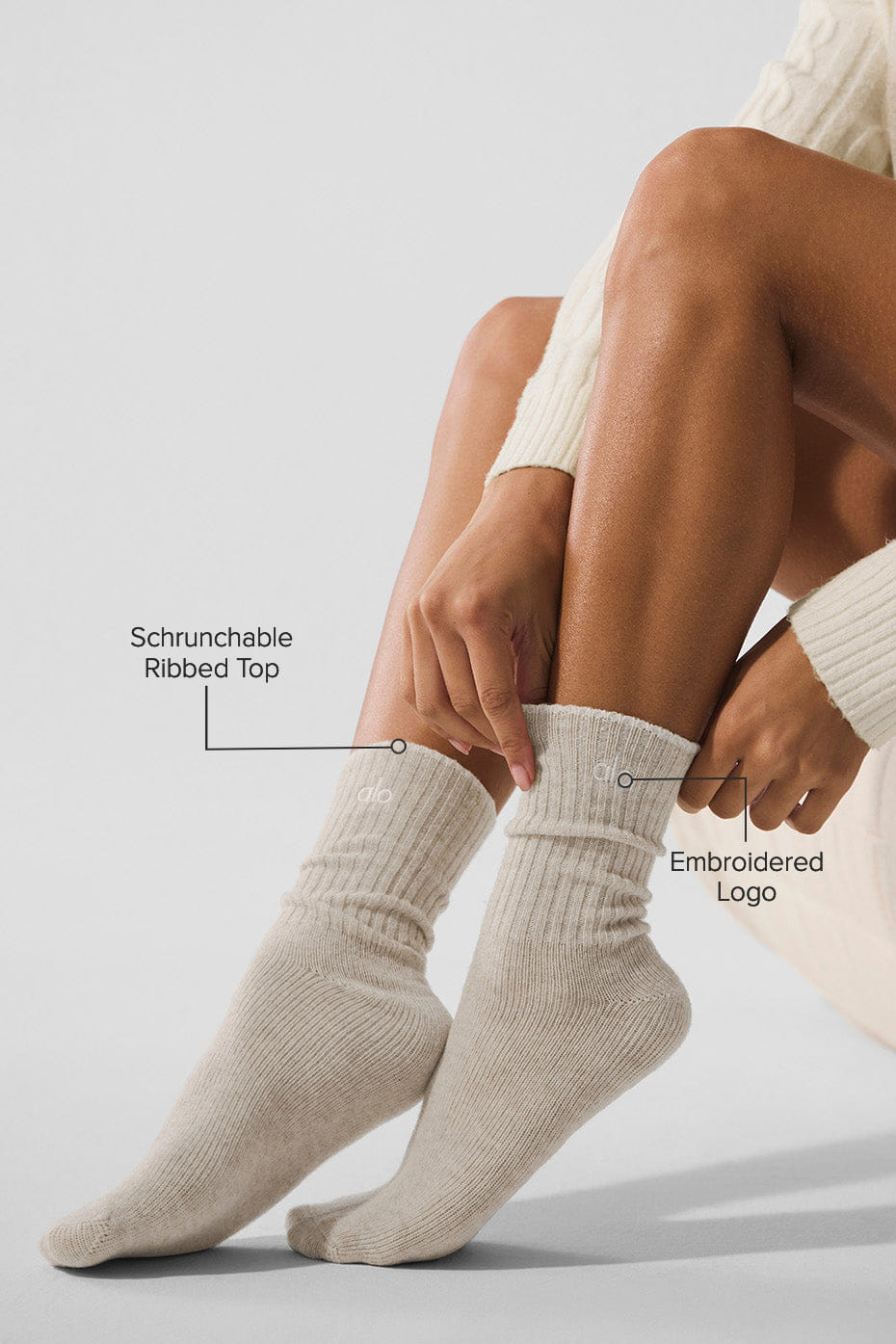 ALO Yoga Unisex Wool Cashmere Light Frosted Sock