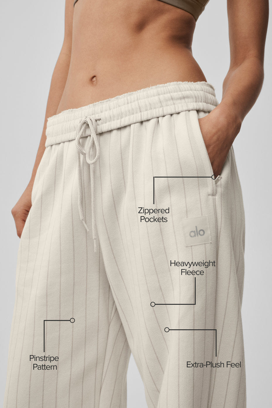 ALO Yoga Women'S Pinstripe Straight Leg Sweatpant