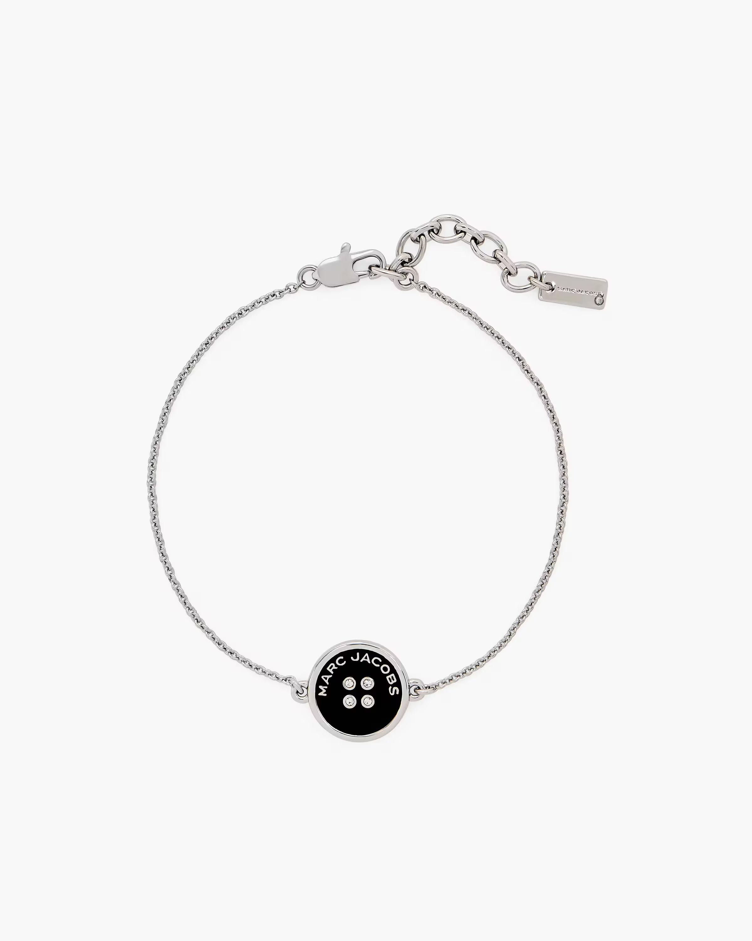Marc Jacobs The Button Chain Bracelet Silver/Black