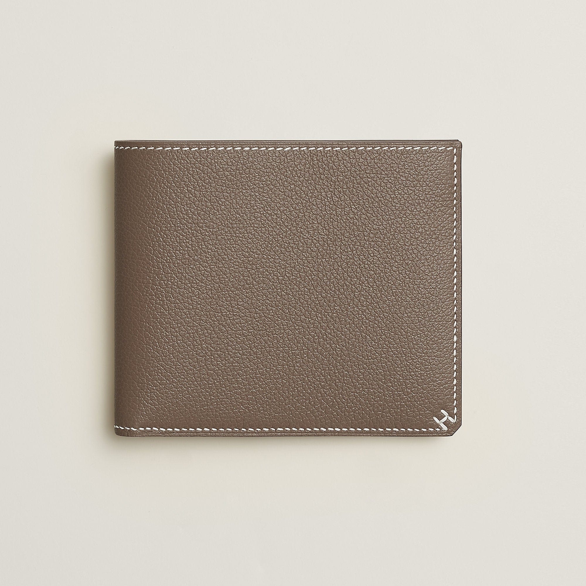 Hermes H Sellier Compact Wallet Toupe