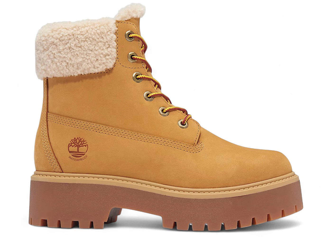 Timberland Stone Street Warm-Lined Waterproof Platform Boot Wheat Nubuck