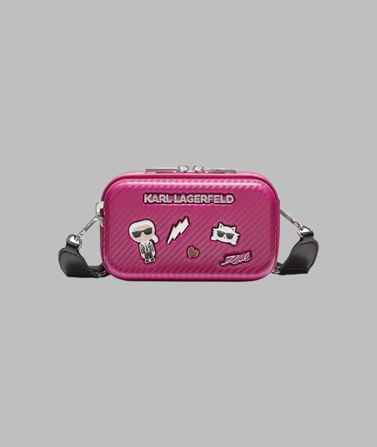 KarlLagerfeld Maybelle hardcase crossbody fuchsia